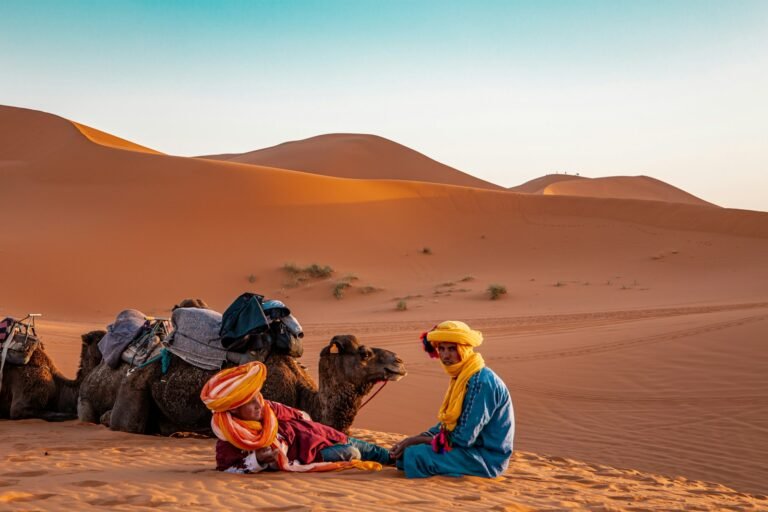 Camel trekking in Merzouga Desert during a 3-day Marrakech to Fes tour