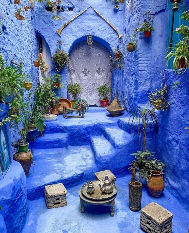 Chefchaouen blue city Morocco alleyways
