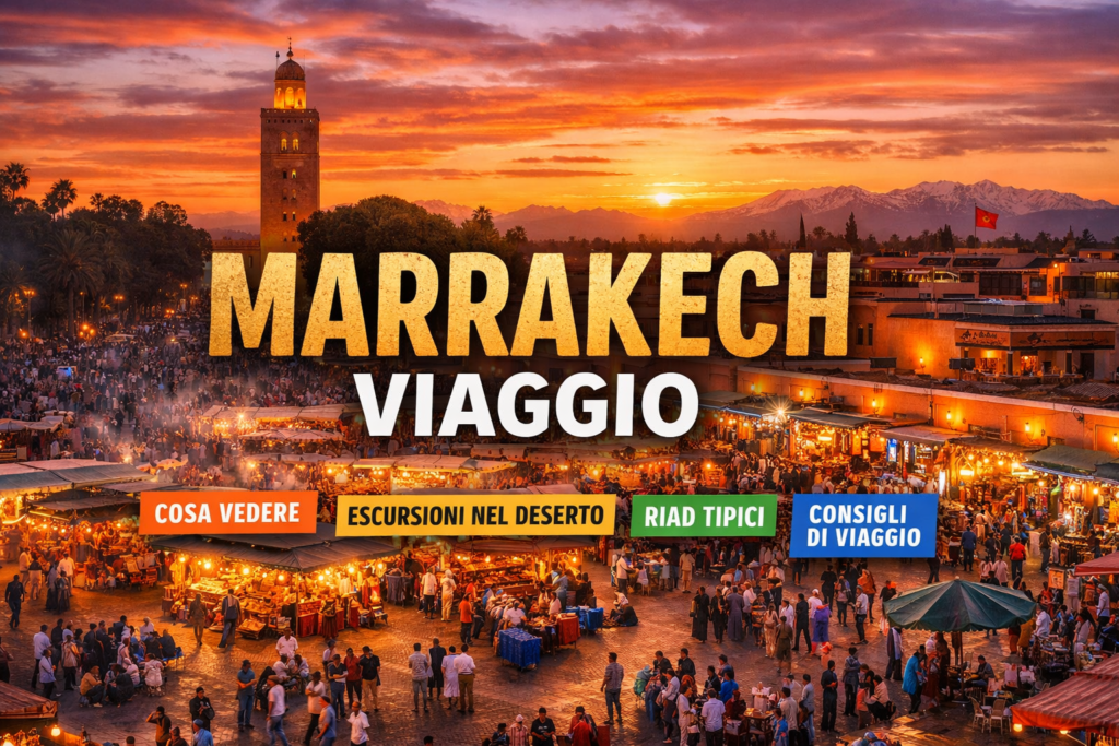 viaggio a Marrakech piazza Jemaa el-Fna al tramonto
