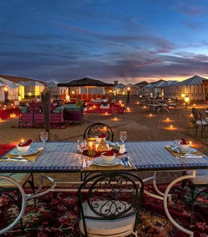 notte nel deserto del Marocco in campo berbero di lusso